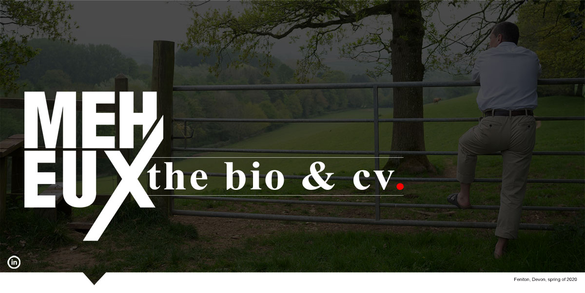 Picture of Brent Meheux at home in Feniton, Devon, the main image used on the Bio and CV page