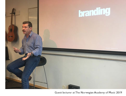 Norwegian Academey of Music Brent Meheux lecturing at the Norwegian Academey of Music in Oslo, Norway in 2019